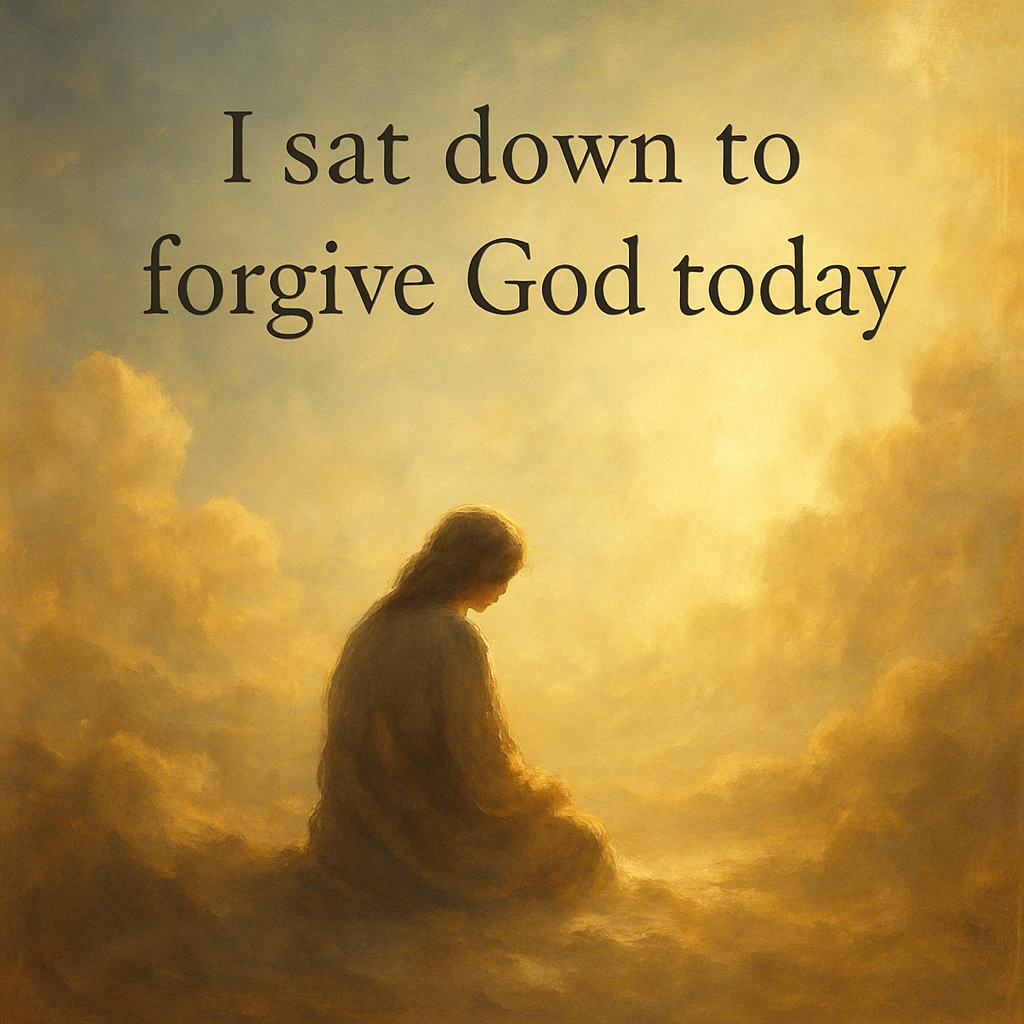 I sat down to forgive GOD today!