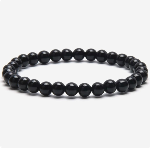 Obsidian 6mm-Natural Gemstone Stretch Bracelet  image 0