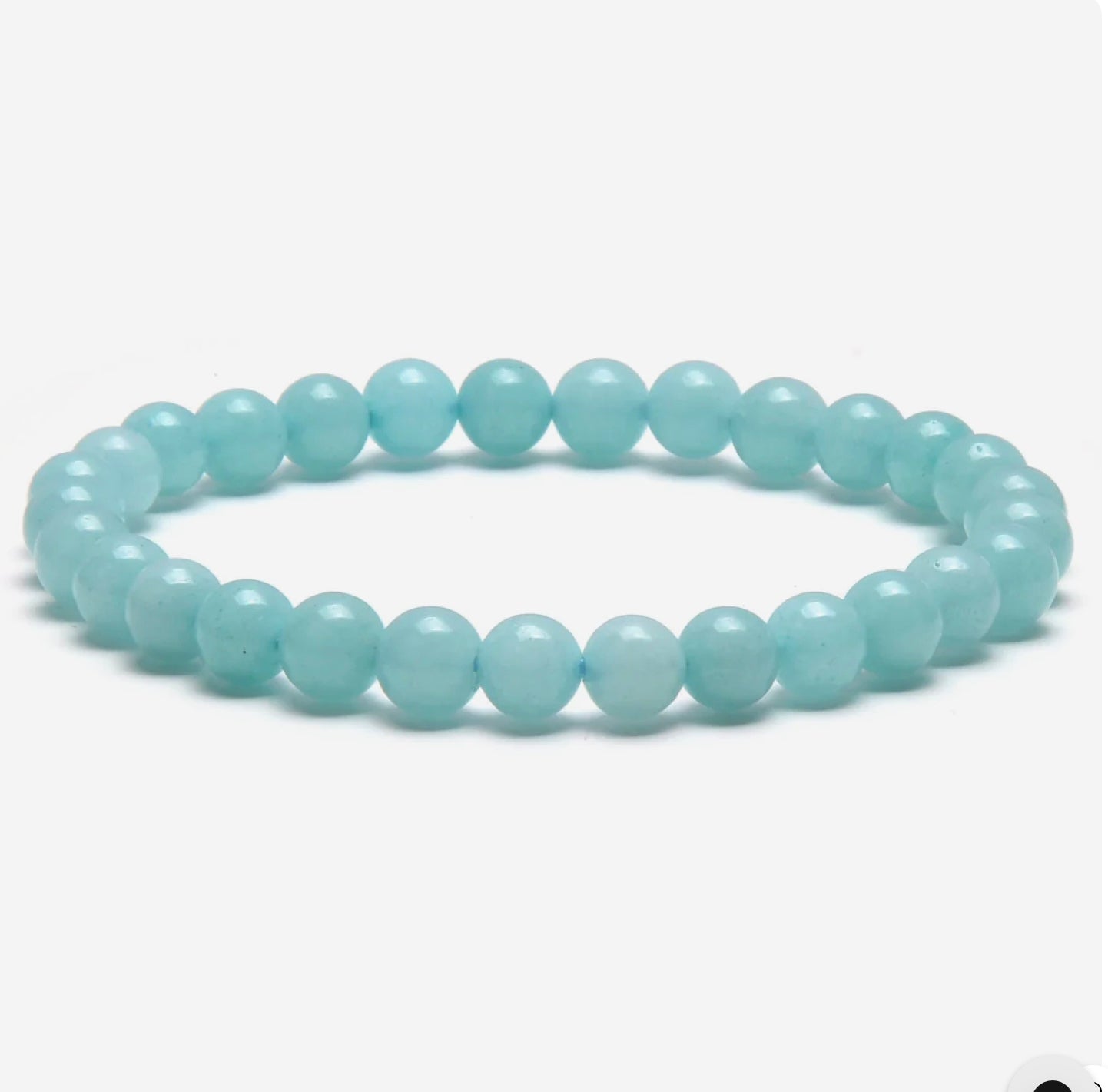 Blue Amazonite 6 mm Natural Gemstone Stretch Bracelet image 0