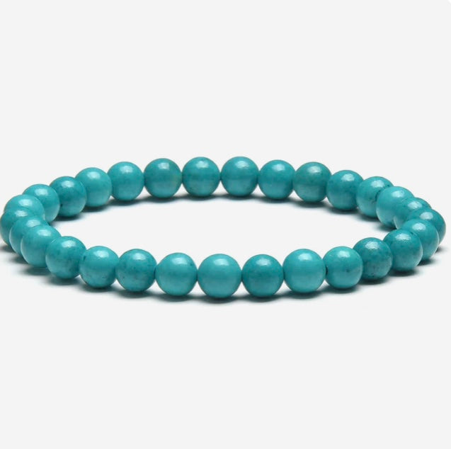  Green Turquoise 8 mm Natural Gemstone Stretch Bracelet image 0