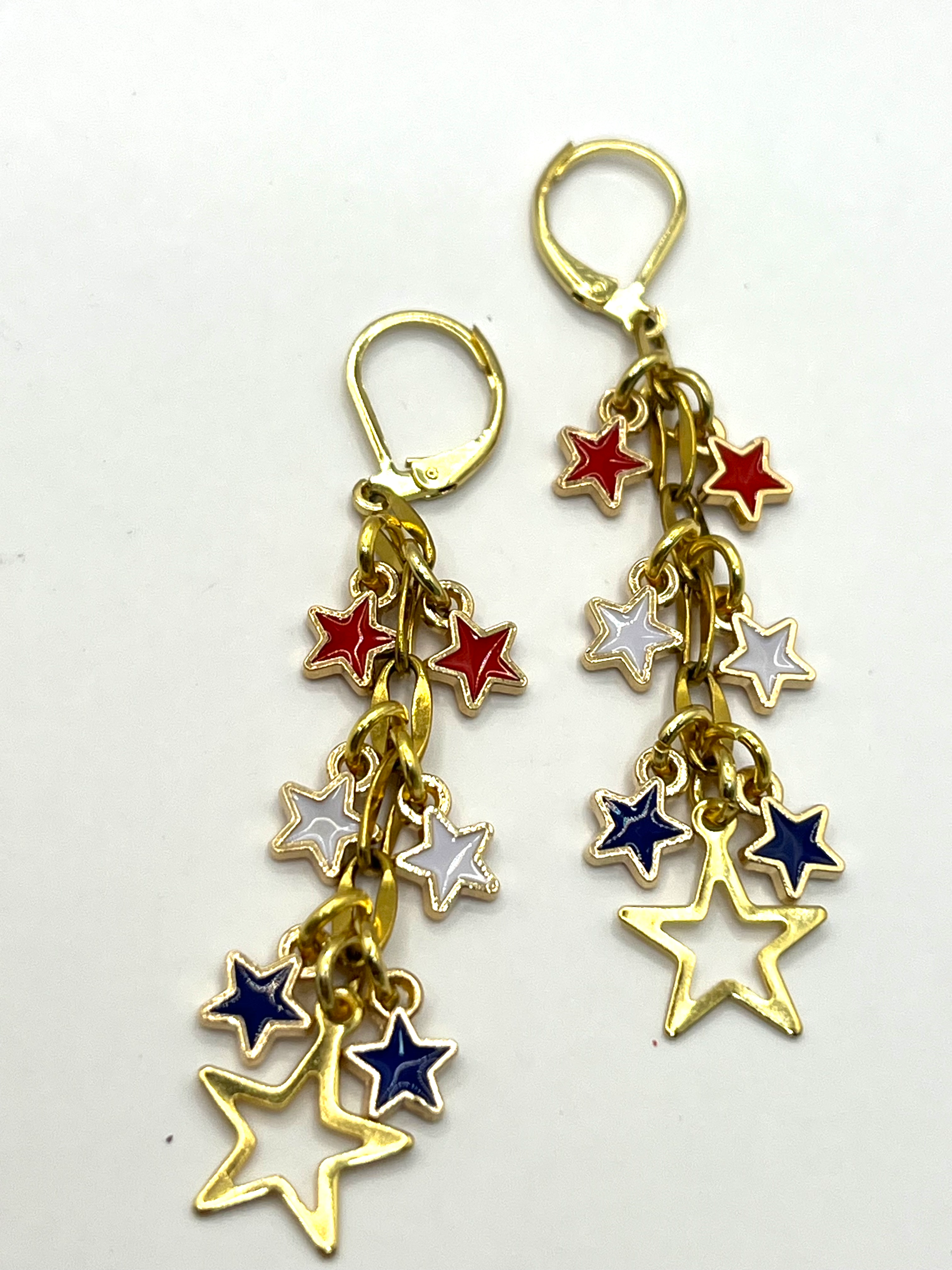 Red white and blue earrings image 0