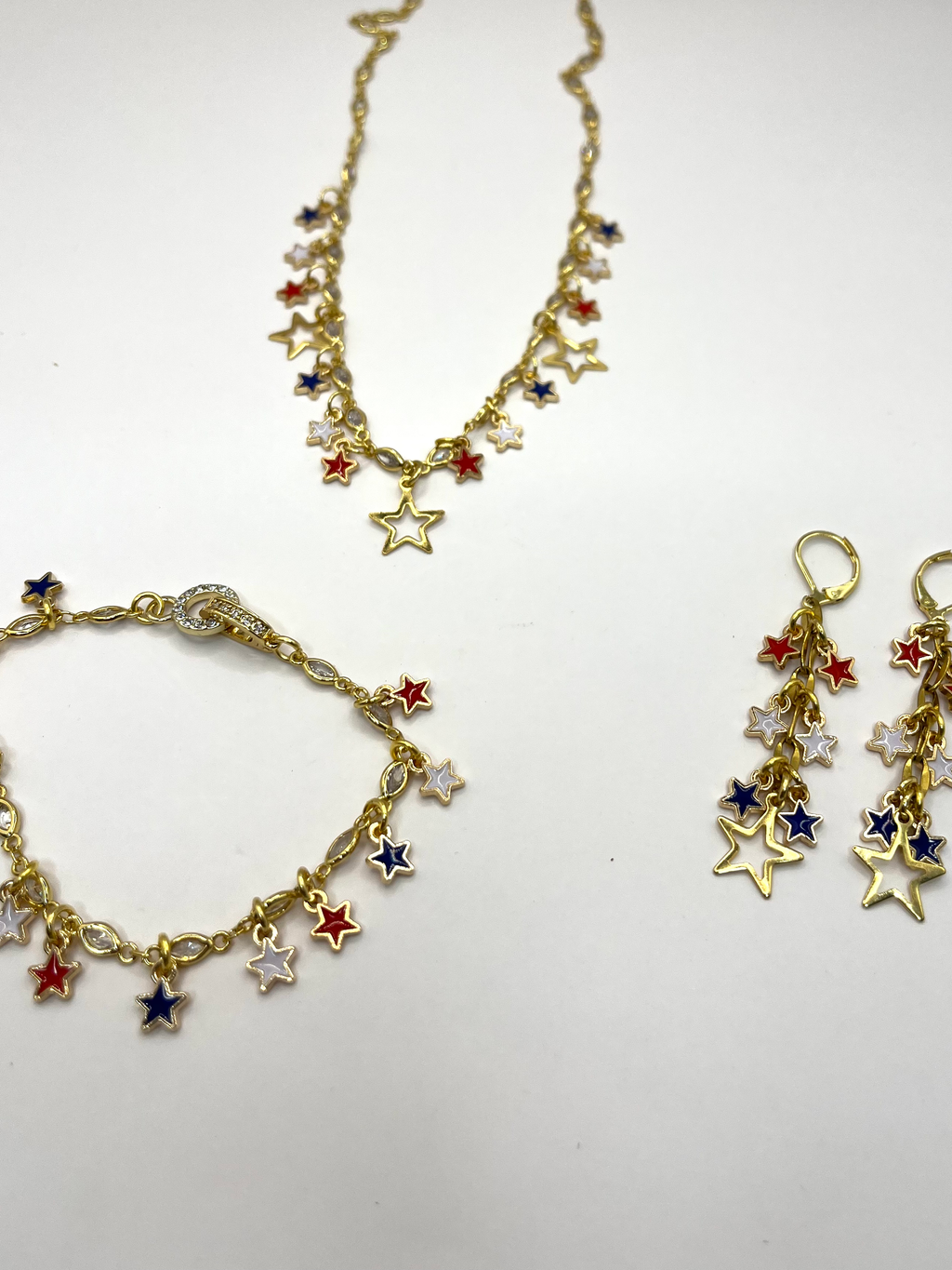 Red white and blue earrings image 2