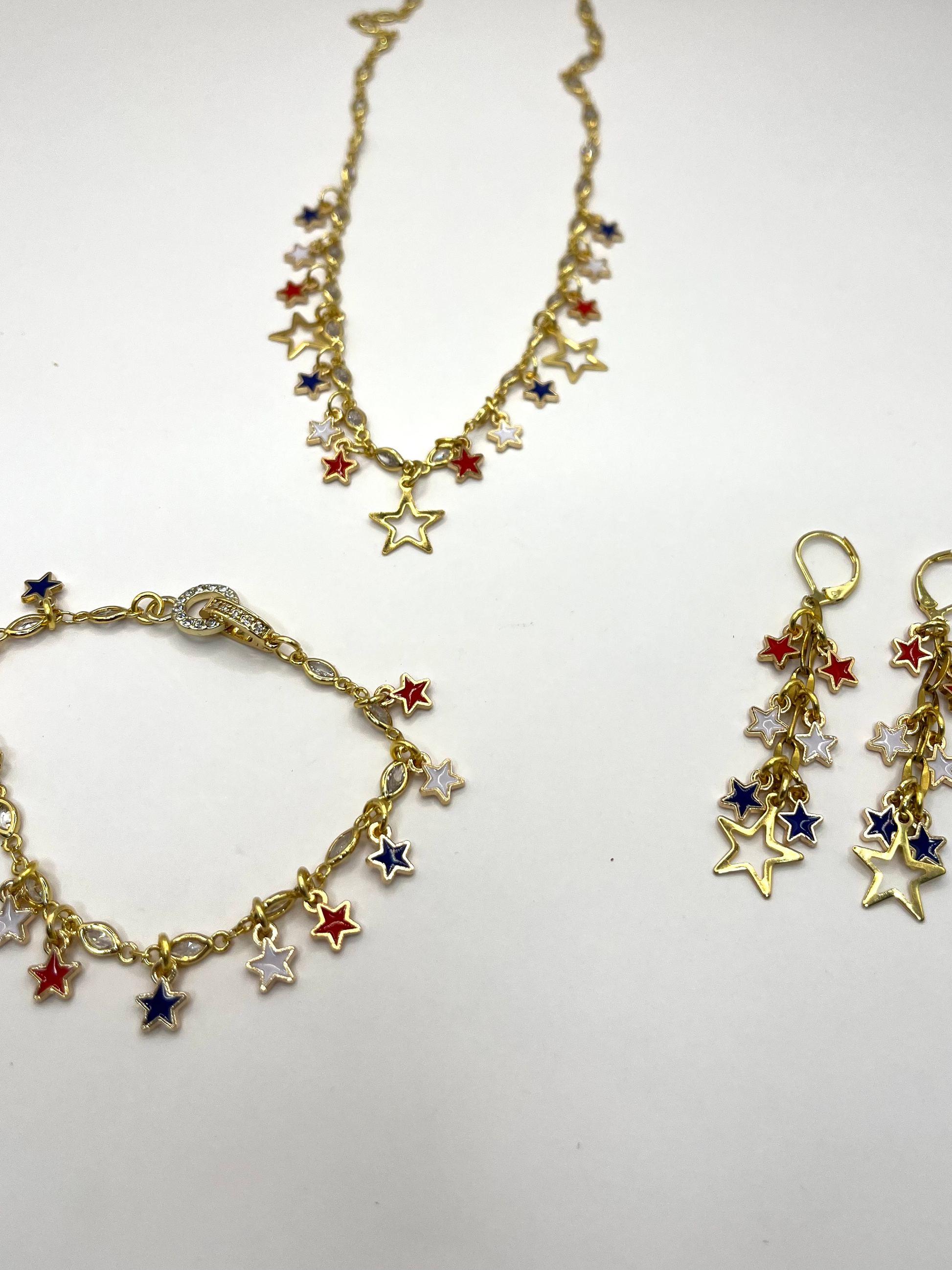Red white and blue earrings image 2